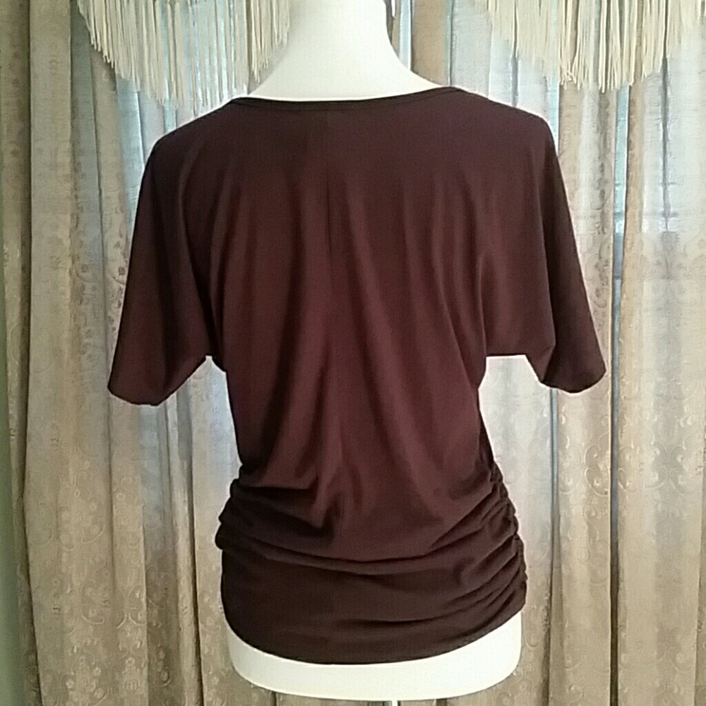 Expresso. BURGANDY Rhinstone Top - Picture 3 of 4